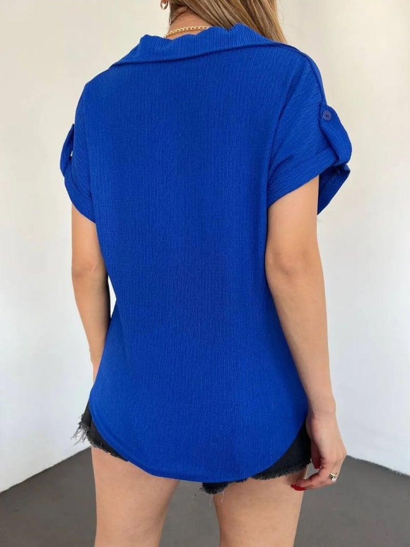 Jane's JANES Textured Button-Up Shirt with Pocket - Image 3
